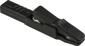 932146100, Crocodile Clip 4 mm Connection, Brass Contact, 25A, Black