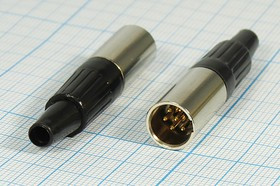 Штекер питания miniXLR на кабель и шесть контактов, № 10552 шт мик miniXLR\6P\каб\ B8,5\\MC980-6P