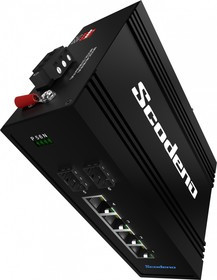 Scodeno XPTN-9000-45-2GX4GP, серия Lite, индустриальный неуправляемый PoE коммутатор на DIN-рейку, 2 x1000 Base-X, 8 x 10/100/1000 Base-T,