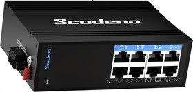 Scodeno XPTN-9000-45-8TP, серия Lite, индустриальный неуправляемый PoE коммутатор на DIN-рейку, 8 x 10/100 Base-T, IP40, -30 ~ +70