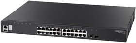 ECS4620-28P Edge-corE 24 x GE + 2 x 10G SFP+ ports + 1 x expansion slot (for dual 10G SFP+ ports) L3 Stackable Switch, w/ 1 x RJ45 console p