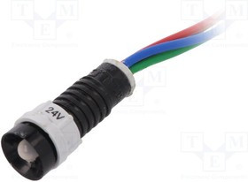 LRGB-D5-24AC/DCWK, Индикат.лампа: LED, вогнутый, 24ВDC, 24ВAC, Отв: d11мм, IP40