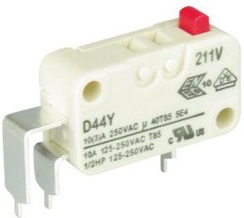 D443-P4AA, Micro Switch D4, 10A, 1CO, 2.8N, Plunger