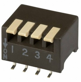 193-4MSR, DIP Switches / SIP Switches DIP switches/SIP switches, SPST, PIANO, 4 POS, SMD, T&amp;R, OFF