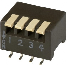 193-4MS, DIP Switches / SIP Switches DIP switches/SIP switches, SPST, PIANO, 4 POS, SMD, TUBE, OFF