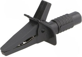 FCR7940, Crocodile Clip with 4mm Socket, 25mm, Black