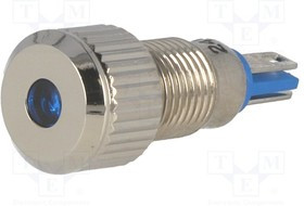 GQ8F-D/B/24, Индикат.лампа: LED, плоский, 24ВDC, Отв: d8мм, IP67, под пайку