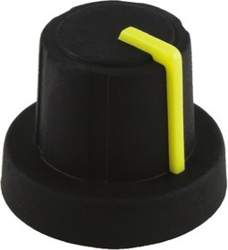3/03/TPN130-006/237/239, 18.9mm Black Potentiometer Knob for 6mm Shaft Splined, 3/03/TPN130-006/237/239