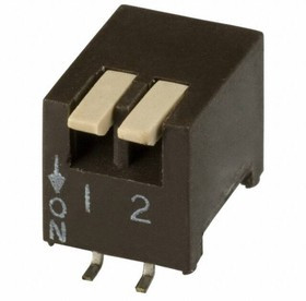 193-2MS, DIP Switches / SIP Switches DIP switches/SIP switches, SPST, PIANO, 2 POS, SMD, TUBE, OFF