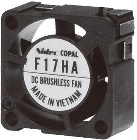 F17HA-05MC, DC Fans Brushless DC Fan, 17 X 17 X 8mm, 5V DC, .015m3/min Air flow, 10 Pa Static pressure, 7db Noise, 1 sleeve bearing