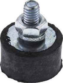 1508VE10-45, Cylindrical M4 Anti Vibration Mount, Male Buffer Foot with 18.9kg Compression Load