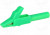 AX-CR-4PM-G, Зажим "крокодил", 15А, зеленый, Диап.захвата: макс.12мм