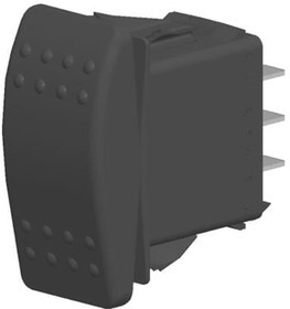 VLB2S00B-AZC00-000, Rocker Switches 2-pole, (ON) - OFF - (ON), 15A 24VDC not HP rated, Non-Illuminated, Sealed Contura II Rocker Black Switc