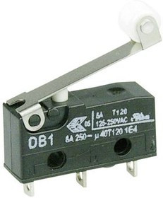 DB1C-A1RC, Micro Switch DB, 6A, 1CO, 1.5N, Roller Lever