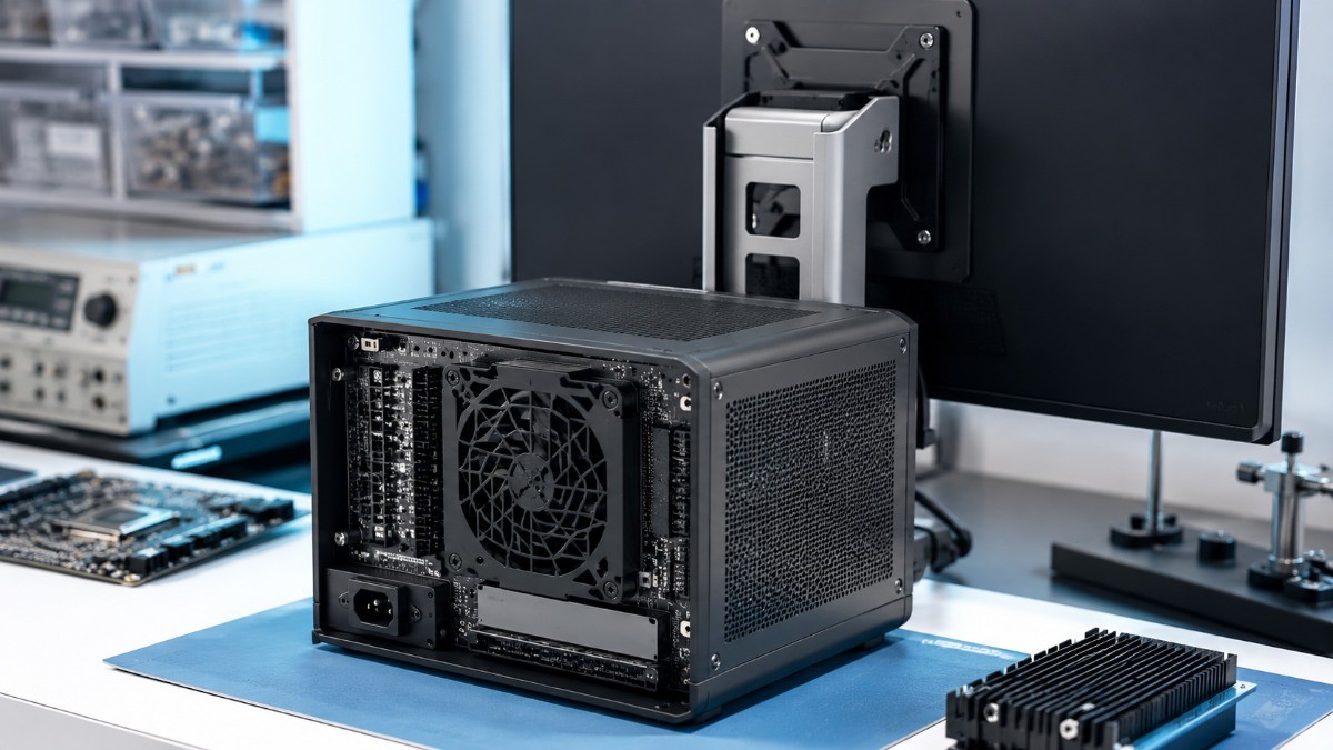 Apeer2 показала Mini-ITX корпус с креплением монитора