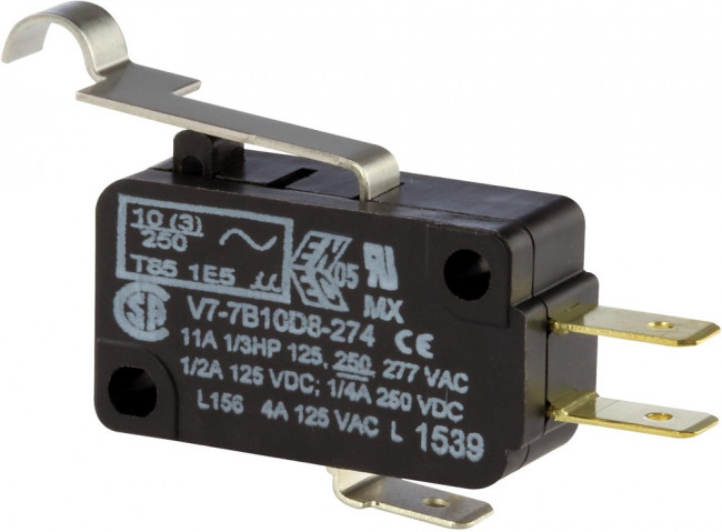 V7-7B10D8-274, Basic / Snap Action Switches V-BASIC SW SPDT 11A 250VAC QK CONNECT
