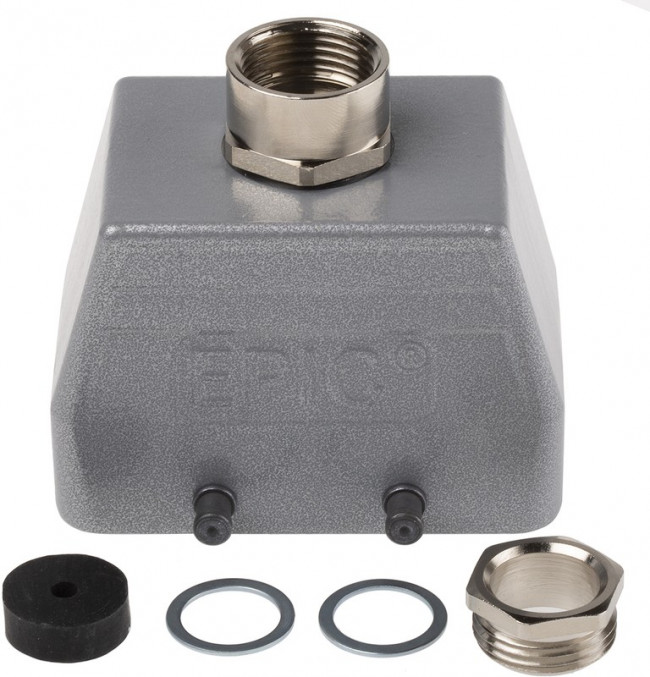 19040000+71201200, H-BE Heavy Duty Power Connector Hood, 10 Contacts, M20 Thread 19040000+71201200, H-BE Heavy Duty Power Connector Hood, 10 Contacts, M20 Thread