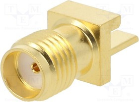 BU-1420761851, Гнездо; SMA; "мама"; краевой; горизонтальный; 50Ом; SMT; на PCB