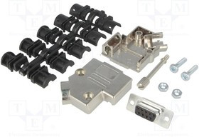 6355-0010-11, DE-9 Socket D-Sub Connector Kit, Steel