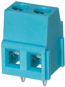 TB007-508-02BE, Fixed Terminal Blocks Terminal block, screw type, 5.08 , horizontal, 2 poles, CUI Blue, slotted screw, PCB mount