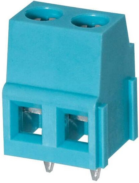 TB007-508-02BE, Fixed Terminal Blocks Terminal block, screw type, 5.08 , horizontal, 2 poles, CUI Blue, slotted screw, PCB mount
