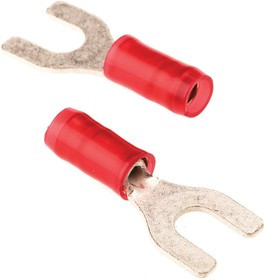 32050, PIDG Insulated Crimp Spade Connector, 0.26mm² to 1.65mm², 22AWG to 16AWG, M4 Stud Size Nylon, Red 32050, PIDG Insulated Crimp Spade Connector, 0.26mm² to 1.65mm², 22AWG to 16AWG, M4 Stud Size Nylon, Red