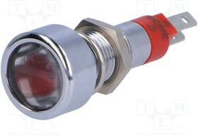 SMLD08014, Индикат.лампа: LED, плоский, 24-28ВDC, 24-28ВAC, Отв: d8,2мм, IP67