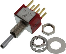 1825139-9, Рычажный переключатель, Вкл.-Выкл.-Вкл., DPDT, Без Подсветки, Gemini A, Панель, 5 А