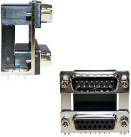 179-009-613R571, D-Sub Dualport Connectors 9P Male/Male .900" Spacing