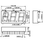 BA56-11SRWA, Индикатор красный, 14.2мм 3х7, 24мКд общий анод