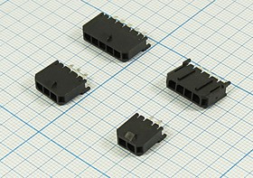 Разъем питания MF3 розетка , контакты 1x 5, шаг P3.0, монтаж на плату, MF3-1x05SA, 5P