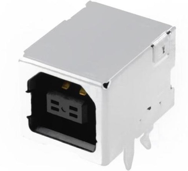 UBB-4R-D14T-4D(LF)(SN), Гнездо, USB B, на PCB, THT, PIN 4, угловой 90°, V USB 2.0, позолота