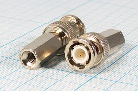 Высокочастотный штекер BNC вкручивающийся под кабель RG58; №9298 шт BNC\RG58\\вкруч\