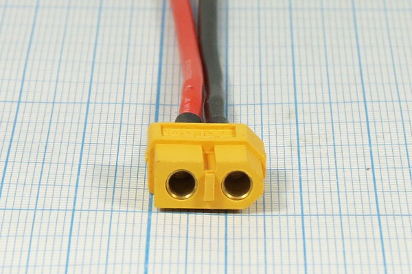 Разъем питания DC розетка , 2L, L-10см, на кабель, XT-60F