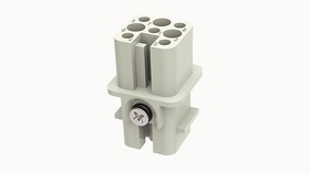 DD-008-FC, Разъем: HDC; контактная вставка; "мама"; DD; PIN: 8; 7+PE; обжим; 10А