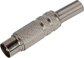 Разъем ЭРА штекер TV c пружиной никель упаковка 100 шт. Б0048302 Разъем ЭРА штекер TV c пружиной никель упаковка 100 шт. Б0048302