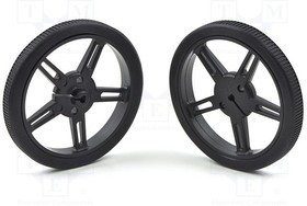 POLOLU-1420, Колесо, черный, Ось: D профиль, Кол-во шт: 2, на корпус, d: 60мм