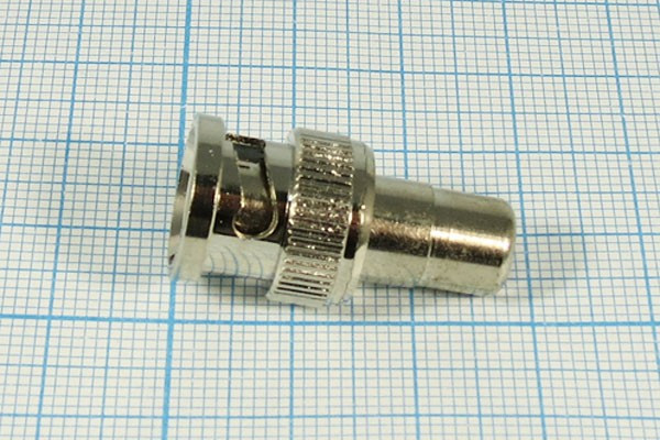 Высокочастотный переходник штекер BNC на гнездо RCA; №9 n штек BNC-гн RCA\Ni\