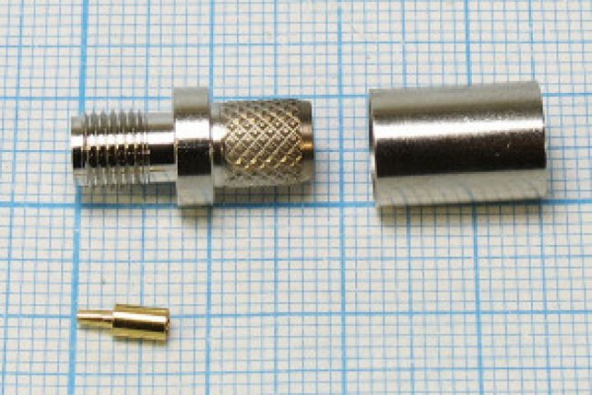 Гнездо SMA обжимное на кабель RG8x, позолоченный центральный контакт; №10316 гн SMA\RG8x\\обж\ Гнездо SMA обжимное на кабель RG8x, позолоченный центральный контакт; №10316 гн SMA\RG8x\\обж\