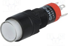 V10Y-11-W, Переключатель: кнопочный, Пол: 2, SPDT, 0,5A/250ВAC, 1A/24ВDC, IP40