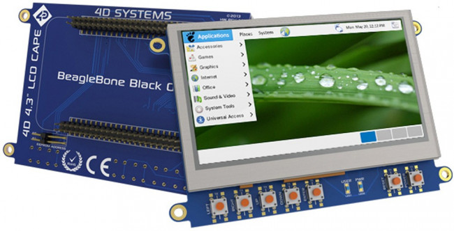 4DCAPE-43T, 4DCAPE-43T TFT LCD Colour Display / Touch Screen, 4.3in, 480 x 272pixels