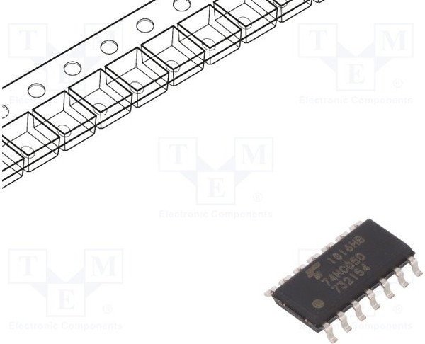 74HC05D(BJ), Buffer/Driver 6-CH Inverting Open Drain CMOS 14-Pin SOIC T/R