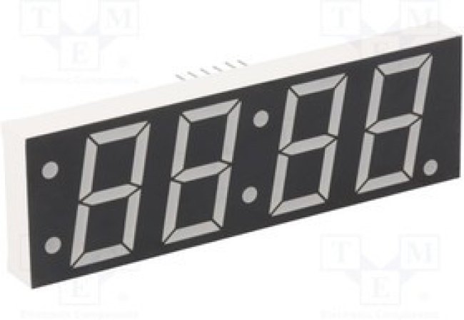 KW4-8828AGB, Дисплей: LED, 7-сегментный, 24мм, 0,94", II.зн: 4, желто-зеленый