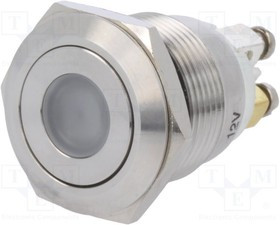 V19-10FD-12G-S, Переключатель: антивандальный, Пол: 2, SPST-NO, 0,5A/220ВAC, IP65