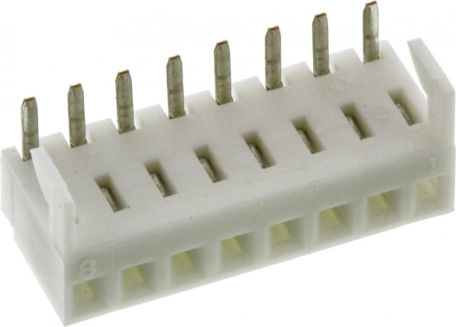 38-00-1338, PCB Receptacle, Signal, 2.54 мм, 1 ряд(-ов), 8 контакт(-ов), Through Hole Mount Right Angle