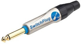 TM1P, Телефонный аудио разъем, моно, 2 контакт(-ов), Штекер, 6.35 мм, Монтаж на Кабель