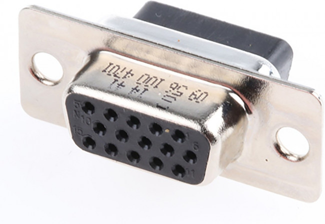 09561004701, 15 Way Cable Mount D-sub Connector Socket, 2.29mm Pitch 09561004701, 15 Way Cable Mount D-sub Connector Socket, 2.29mm Pitch