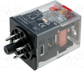 MKS2PI-230AC, Реле электромагнитное, DPDT, Uобмотки 230ВAC, 10A/250ВAC, 10А