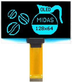 MCOT128064HV-BM, OLED DISPLAY, BLUE, 2.42 INCH