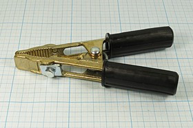 Зажим L140мм, 500А, 1C винт латунь, кабель, черный